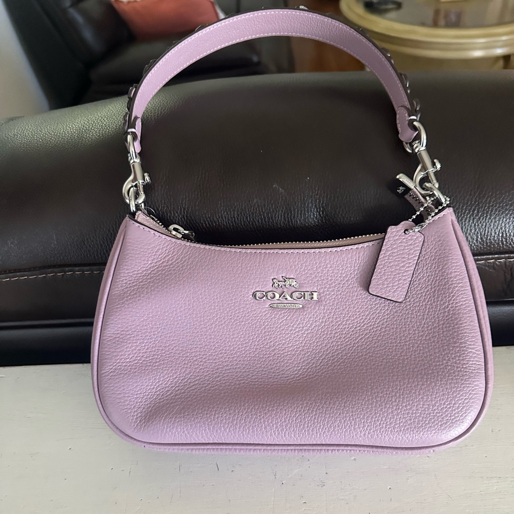 Coach Lavender Leather Shoulder Bag